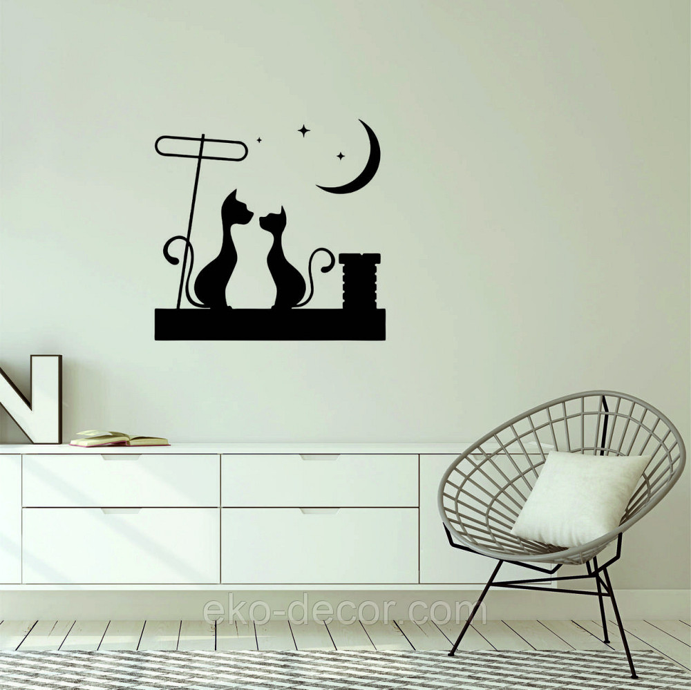 Декоративное настенное 3D Панно «Коты» Декор на стену с объемом 70*70 см, Черный Киев - изображение 4