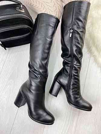Stepter Модні чоботи зимові жіночі з натуральної шкіри на підборах чорні теплі р. 36, 38, 39 (6 Коломия