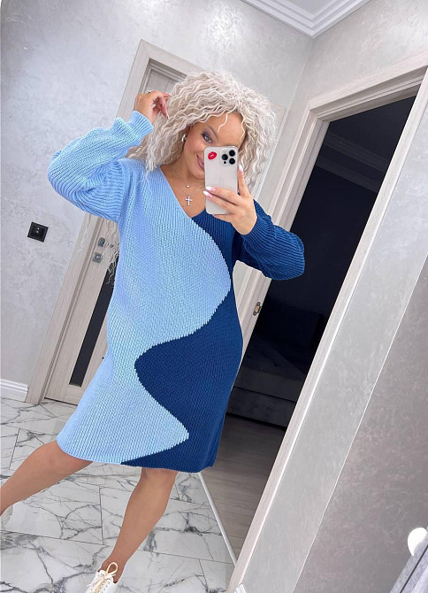 Женск яркое модное вязаное платье туника . 46-56р Київ - фото 5