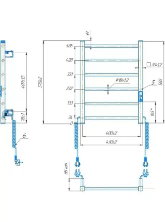 Електрична рушникосушка Hygge Family Leeds 570x430 білий мат Київ