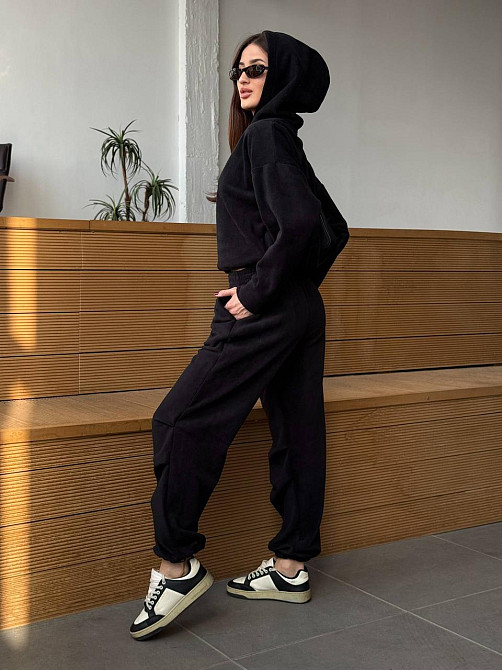 Флісовий жіночий костюм з капюшоном Чорний 48/52 Харків - фото 2