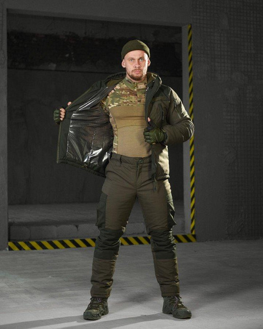 Зимний костюм теплый мужской горка олива супер качество омни хит ветрозащита водоотталкивающий Одесса - изображение 3