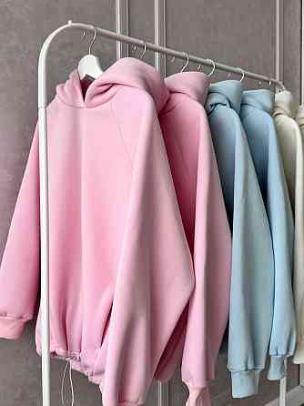 Жіноча тепла оверсайз худі з куліскою турецька трьохнитка піньє бавовна Одеса