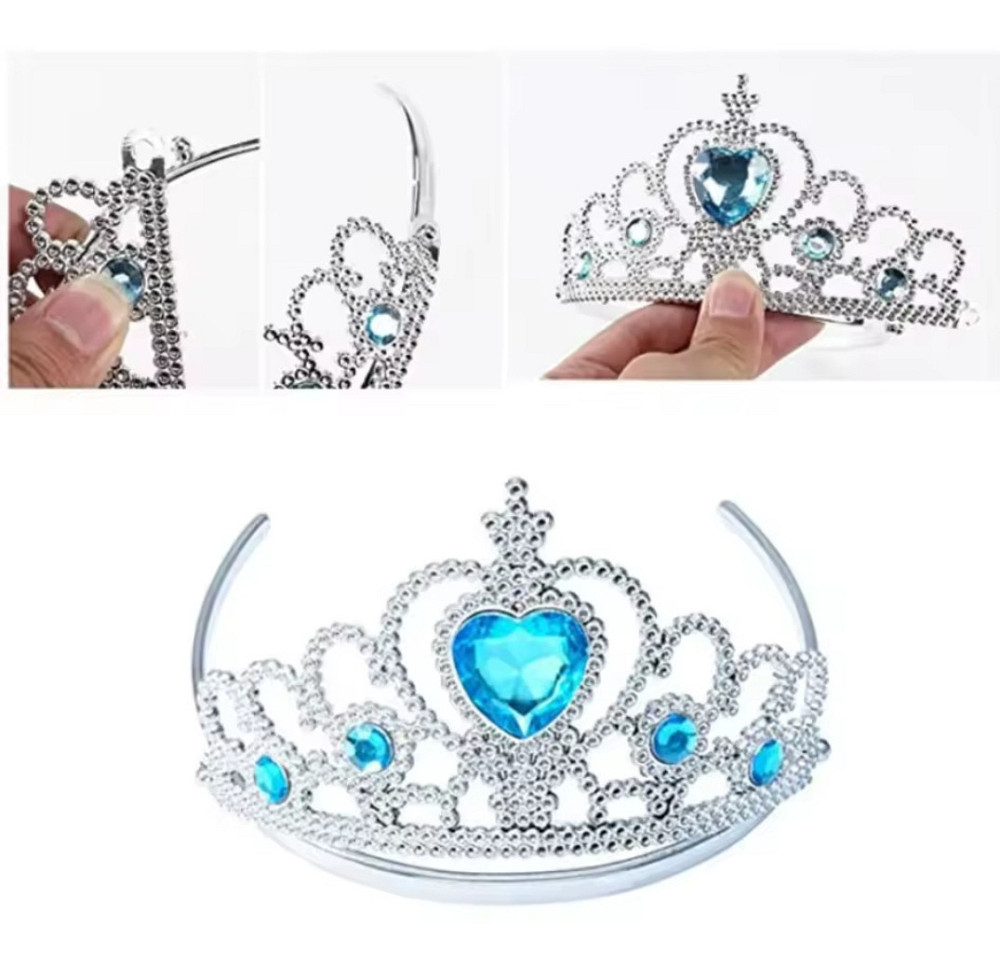 Набор для девочки косплей Эльза холодное сердце украшения 7 элементов голубой Киев - изображение 3