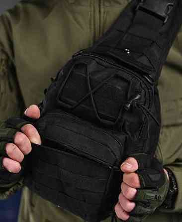 Тактична сумка M-Tac на пояс Molle чорна/сумка через плече EDC Харків