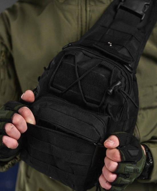 Тактична сумка M-Tac на пояс Molle чорна/сумка через плече EDC Харків - фото 4