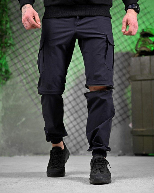 Мужские летние такатические штаны трансформер шорты Дснс синие Одесса - изображение 15