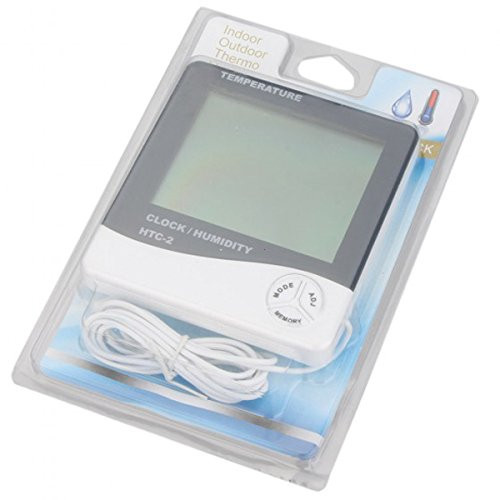 Цифровий термометр годинник гігрометр з датчиком HTC-2 Вінниця - фото 3