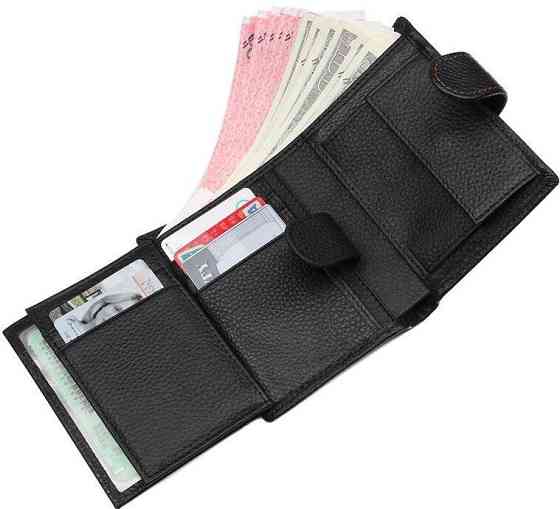 Кошелек мужской Vintage 14591 кожаный Черный Киев