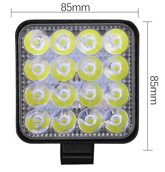 Фара LED квадратна 48W 6000K (16 диодв) (8.5 см х 8.5 см х 1,5 см) Mini Мукачево - фото 8