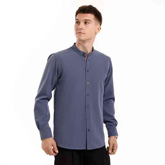 Антрацит темно-серая рубашка для мужчин с длинным рукавом с пуговицами Pobedov Legend Киев