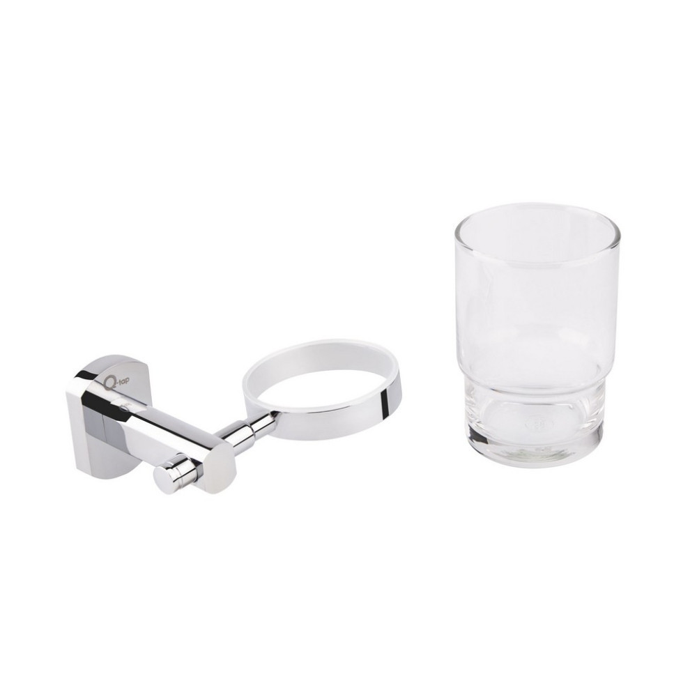 Склянка з тримачем Qtap Liberty настінний QTLIBCRM1158 Chrome Київ - фото 3