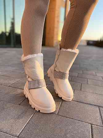 Marko Угги жіночі DE MARKO бежеві натуральна шкіра висота 12 см (4882) Коломия