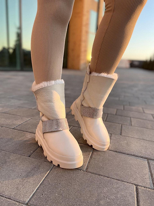 Marko Угги жіночі DE MARKO бежеві натуральна шкіра висота 12 см (4882) Коломия - фото 6