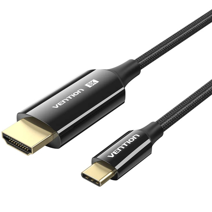 Кабель USB 3.1 Type-C M - HDMI M, 1.8m V2.0 8K 60 Гц Zinc Alloy TPE Black Vention Вінниця - фото 1