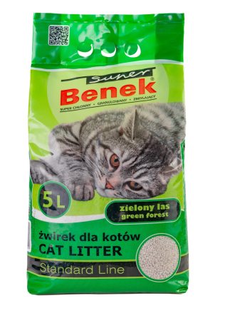 Наповнювач бентонітовий Супер Бенек Super Benek Standard Green Forest для котячих туалетів зелений ліс (середній), 5 л Київ