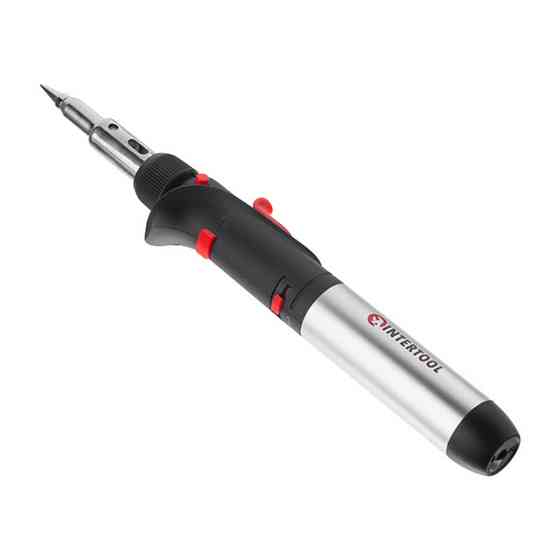 Паяльник газовий 17 мл, комплект аксесуарів INTERTOOL GB-0006 Київ