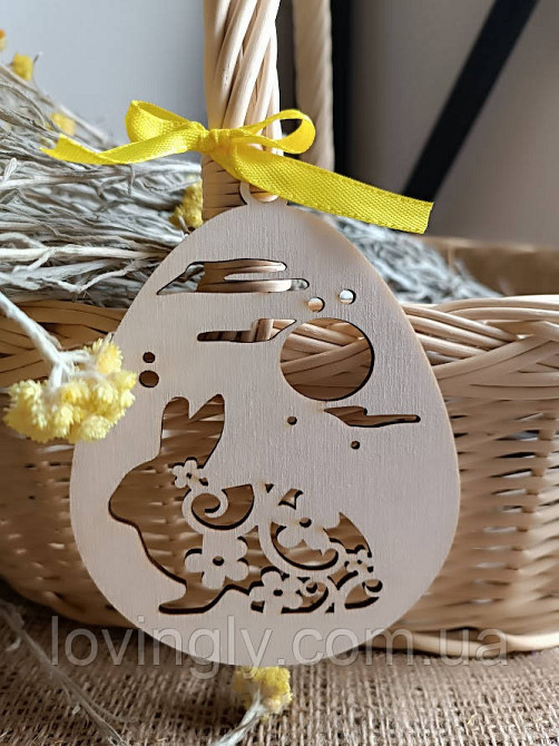 Пасхальный декор из дерева. Деревянное украшение для пасхальной корзины 12см Ирпень - изображение 2