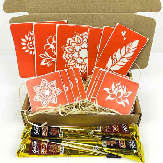 Набір хни з трафаретами для біо-тату №4 henna-set-04 Вінниця