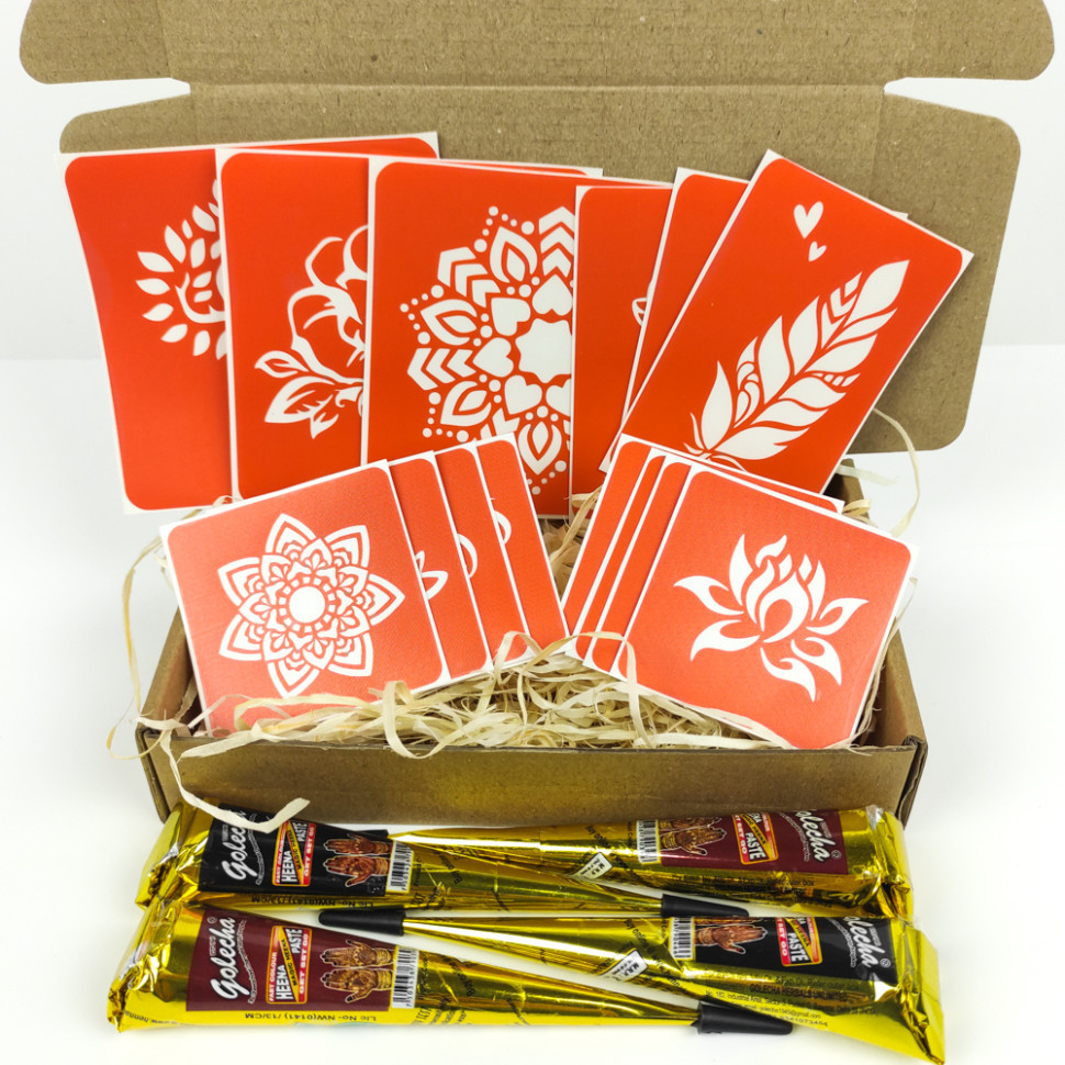 Набор хны с трафаретами для био-тату №4 henna-set-04 Винница - изображение 1