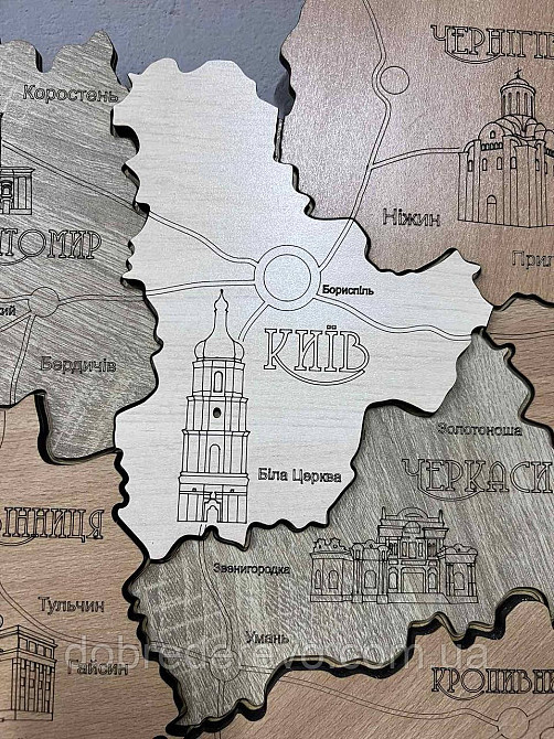 Багатошарова карта України 150х100 см. "Тополя" Вижниця - фото 7