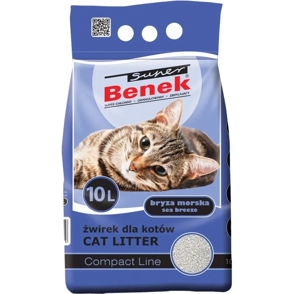 Наполнитель бентонитовый Супер Бенек Super Benek Compact для кошачьих туалетов морской бриз (мелкий), 10 л Винница - изображение 1