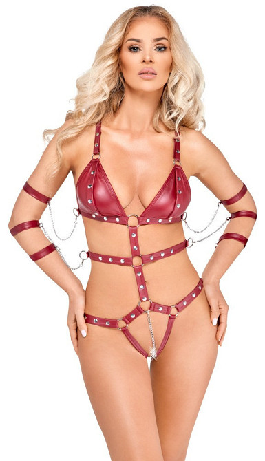 Боді - 2480514 Bad Kitty Strap Body, red - L Sex Aura Київ - фото 2