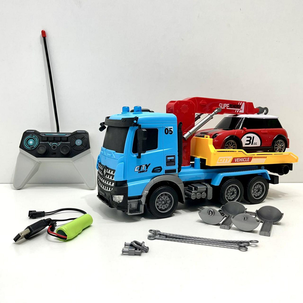 Машина Екскаватор на радіокеруванні масштаб 1:14 30 см Блакитна з червоним (YJ-118-3-5) Чернігів - фото 1