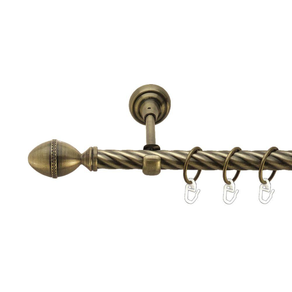 Карниз Orvit Фарже металевий однорядний відкритий скручена труба кільце металеве Антик 19 мм 300 см (00-00022022) Львів - фото 1