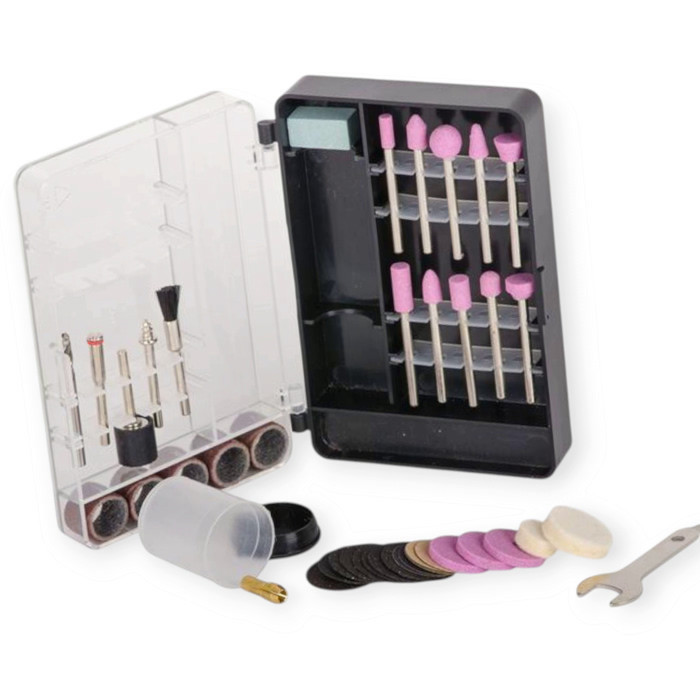 Камені шліфувальні набір 42шт з аксесуарами для гравера, осі 3,2 мм (кейс) Мукачево - фото 5