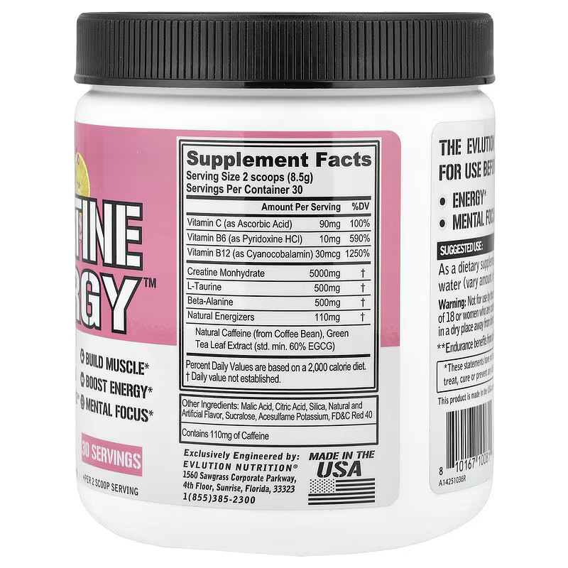 Creatine Energy™ 225 g (Pink Lemonade) Луцк - изображение 2