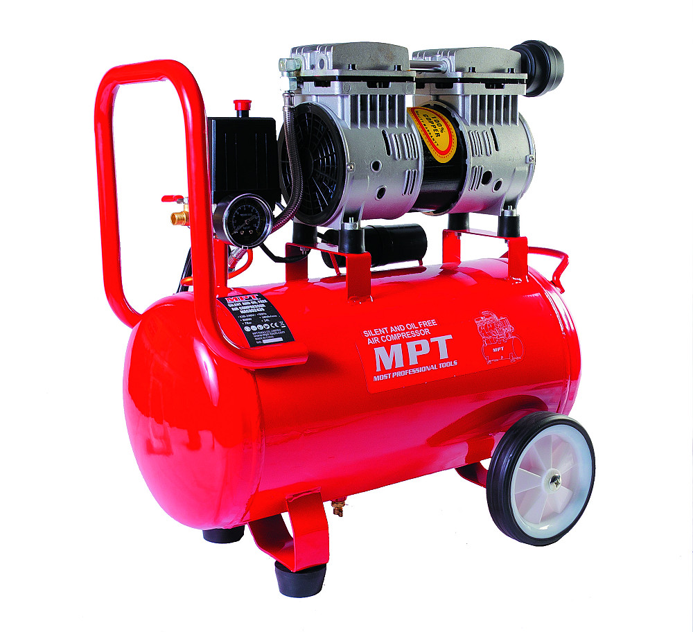 MPT Компресор безшумний MPT PROFI OIL FREE 24 л 800 Вт 1450 об/хв 7 атм мідна обмотка MAC80243S Коломия - фото 1