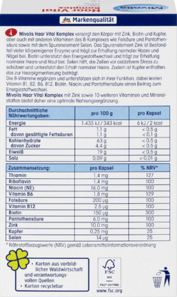 Mivolis Капсулы для волос Vital Complex` 60 штук Германия Львов - изображение 3