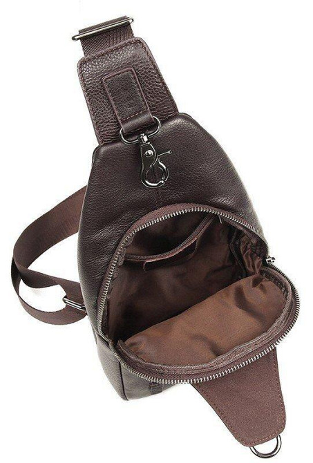 Шкіряна чоловіча сумка через плече для документів та міста Vintage 14952 Коричнева Київ - фото 17