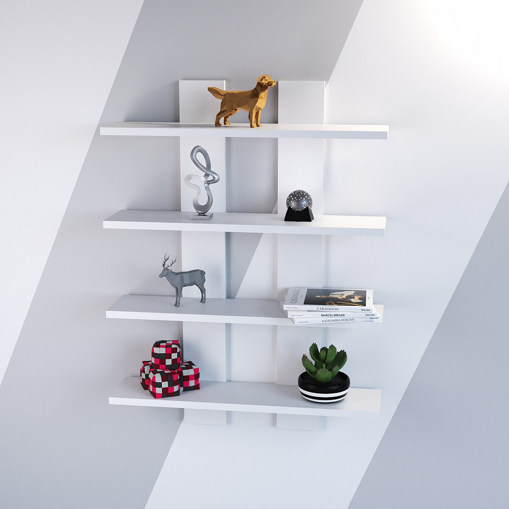 Полиця навісна П-4, Білий, 600/120/800 Львів - фото 3