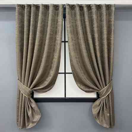 Комплект коротких штор VR-Textil Жакард Viva Marmo № 1786ш Какао 130х170 см 2 шт (35-0373) Київ