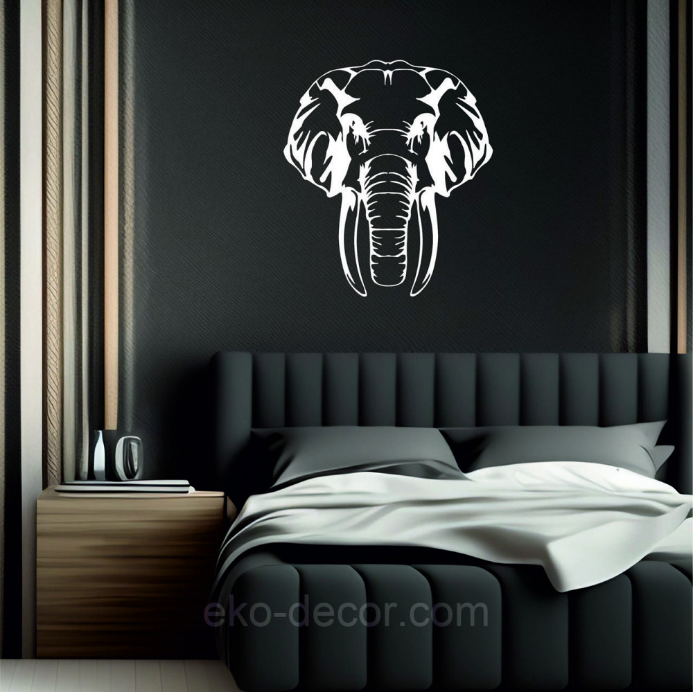 Декоративне настінне Панно  «Слон» , Декор на стіну 90*79 см, Білий Київ - фото 5