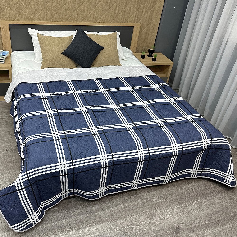 Покривало декоративне Decorator Kelso 215х240 см синій з білим (85-202) Київ - фото 1