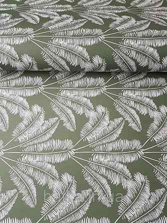 Шпалери флізелінові дитячі Caselio Our Planet листя папороті білі на зеленому тлі хакі Київ