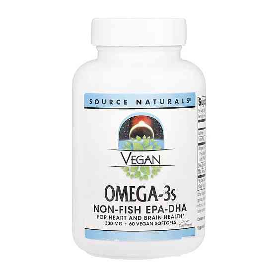 Омега для веганов Source Naturals Vegan Omega-3s EPA-DHA 300mg 60 гел капс Киев