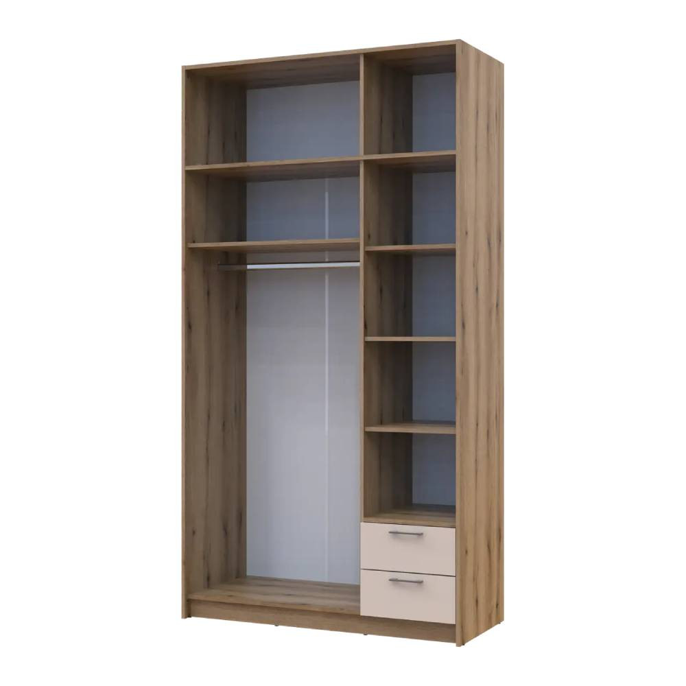 Шафа для одягу Doros Ронді з антресоллю і дзеркалом Дуб Артизан/Кашемір 3ДСП 121х52х236 DRS-011679 (80737821) Львів - фото 3