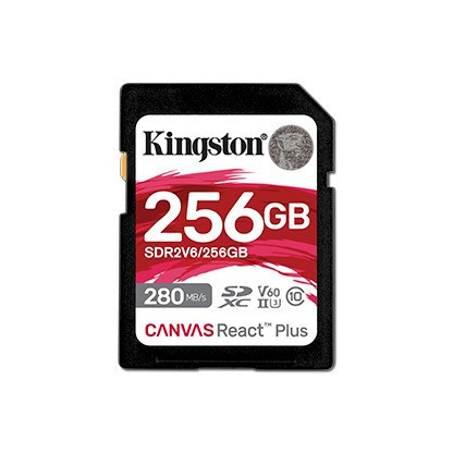 Картка пам'яті SDHC 256 GB UHS-II/U3 Class 10 Kingston Canvas React Plus V60 SD R280/W150MB/s (SDR2V6/256GB) Харьков - изображение 1