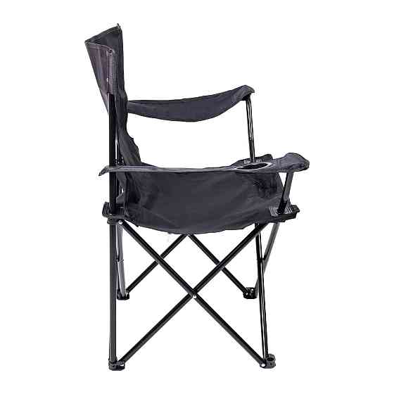 Lugi Крісло розкладне туристичне 50х80х80 см з підстаканником Чорне SJ-0014B Київ
