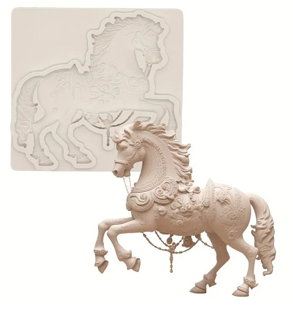 Силиконовая форма Лошадь 83 на 83 мм серый Киев - изображение 1