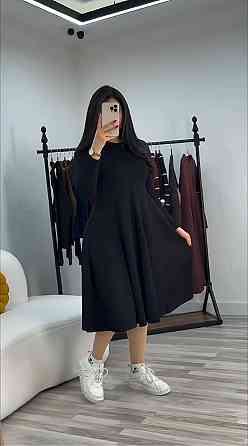 Жіноче стильне вечірнє плаття з двонитки Чорний, 60/62 Одеса