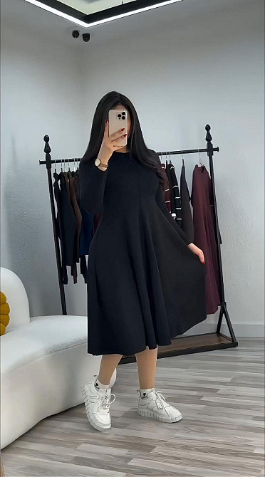 Жіноче стильне вечірнє плаття з двонитки Чорний, 60/62 Одеса - фото 3