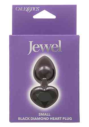 Анальная пробка CalExotics Diamond Heart Plug Small, чёрная, 5,7 × 3,2 см Sex Aura Киев