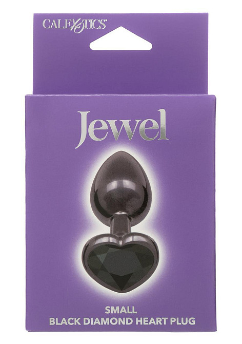 Анальная пробка CalExotics Diamond Heart Plug Small, чёрная, 5,7 × 3,2 см Sex Aura Киев - изображение 2