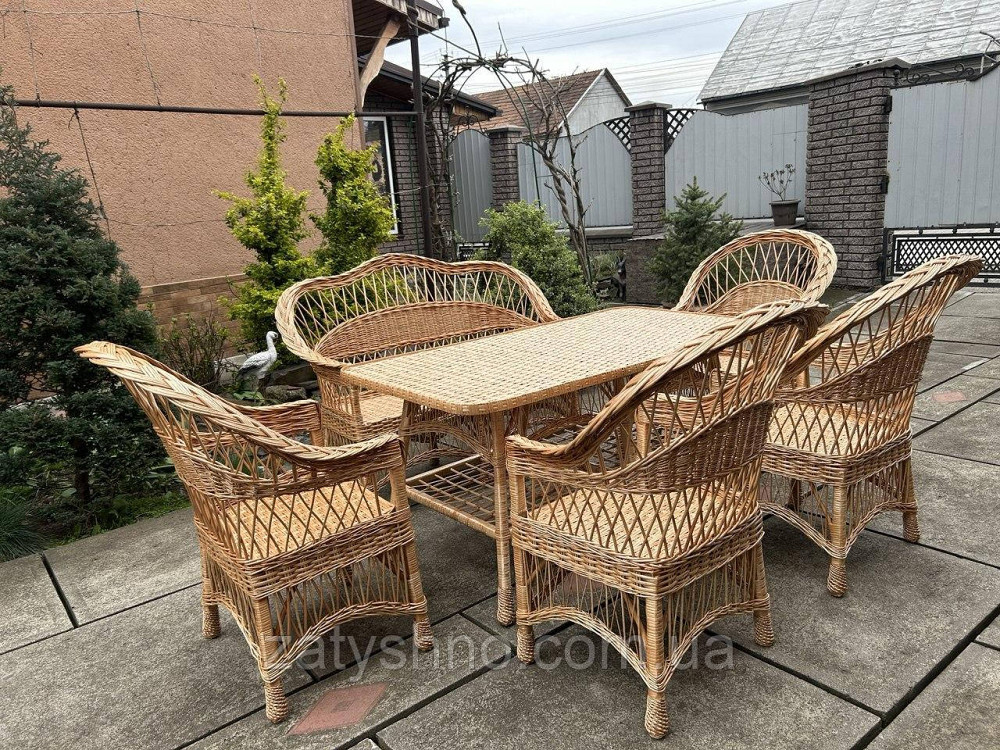 Меблі плетені з великим столом Київ - фото 1