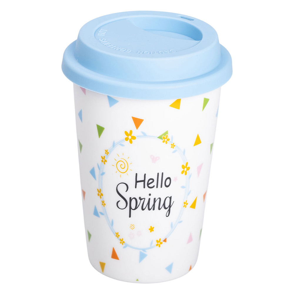 Liling Rongxiang Ceramic порцелянаовий стакан із силіконовою кришкою та отвором для трубочки 42 Коломыя - изображение 4